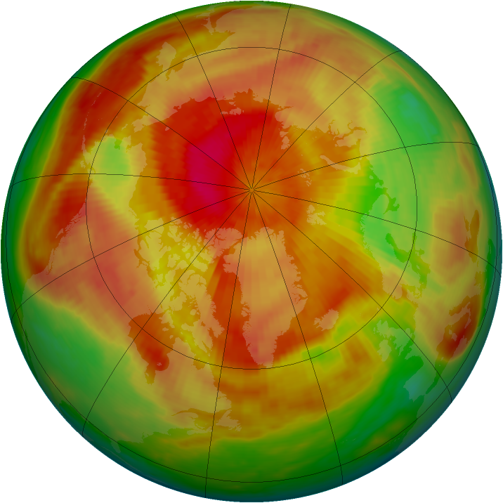 Arctic ozone map for 06 April 1991